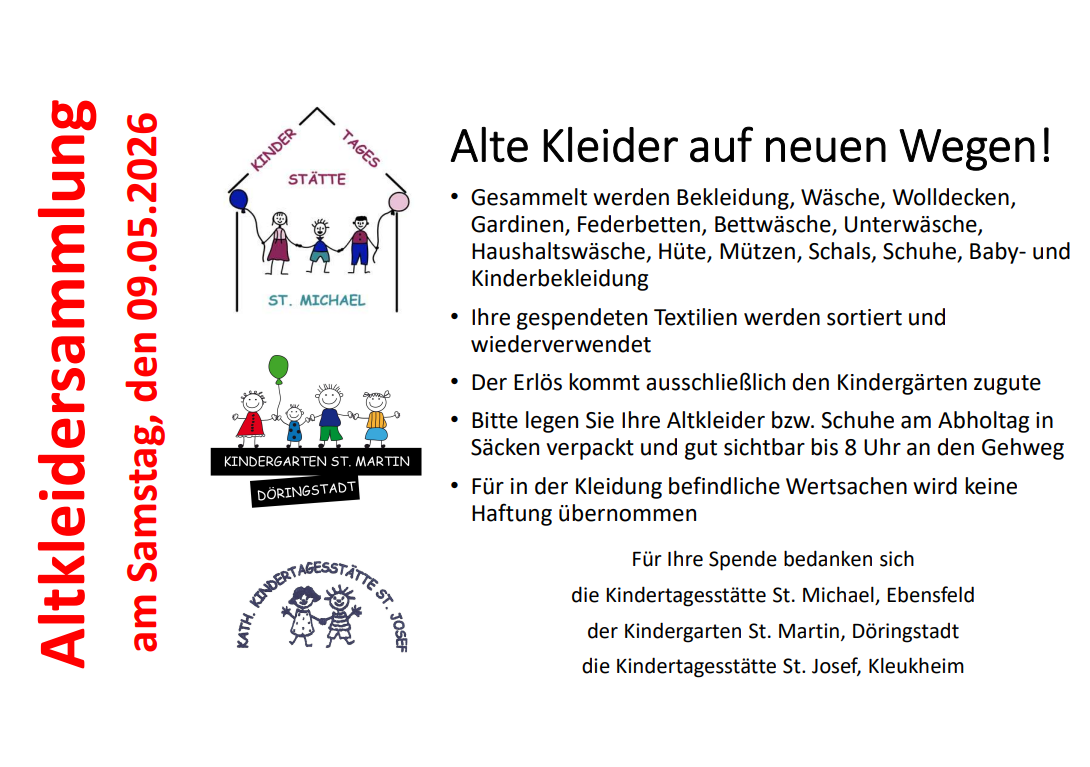 Altkleidersammlung 2026