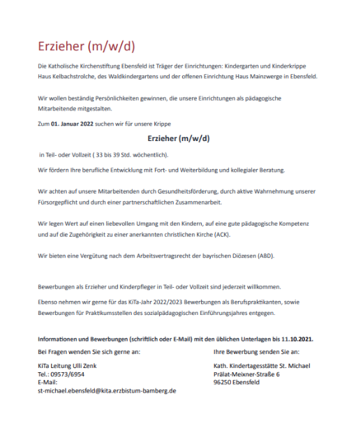 Stellenanezeige